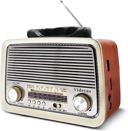 Radio AM FM Vintage Radio Retro Radio Portátil Radio Radio Radio de onda corta