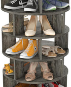 Aheaplus Zapatero giratorio, organizador de zapatos de madera de 5 niveles para