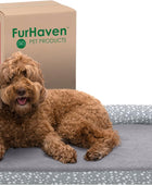 Cama para perro de espuma viscoelástica, estilo diván en forma de L, de felpa y
