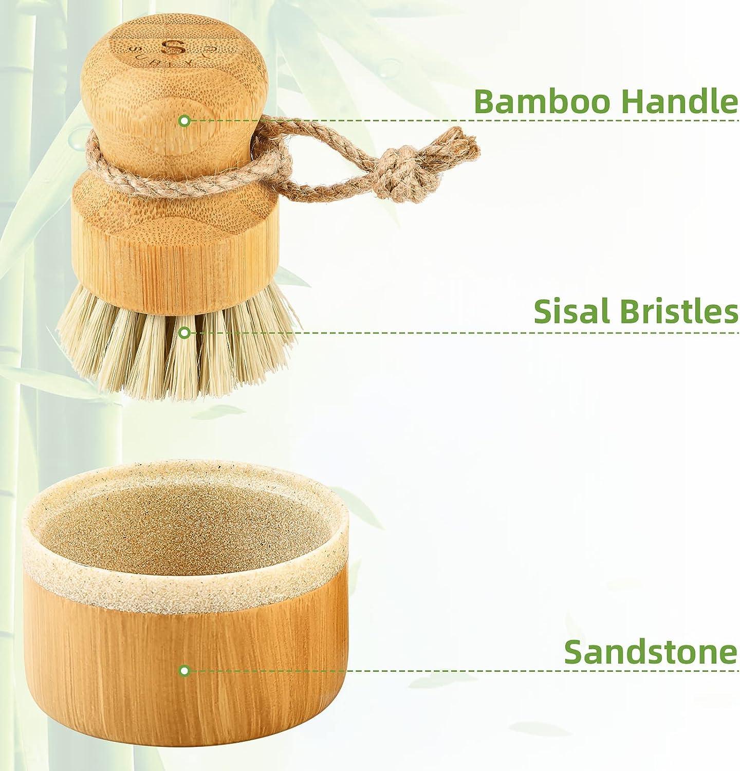 Cepillo Para Platos De Bambú Y Cepillo De Madera Para Limpia