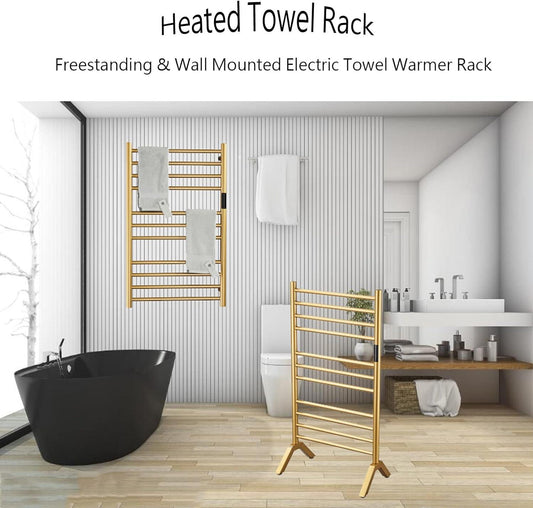 EWDPHW Calentador eléctrico de toallas radiador con temporizador dorado, 140 W - VIRTUAL MUEBLES