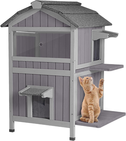 Casa para gatos al aire libre resistente a la intemperie, refugio para gatos