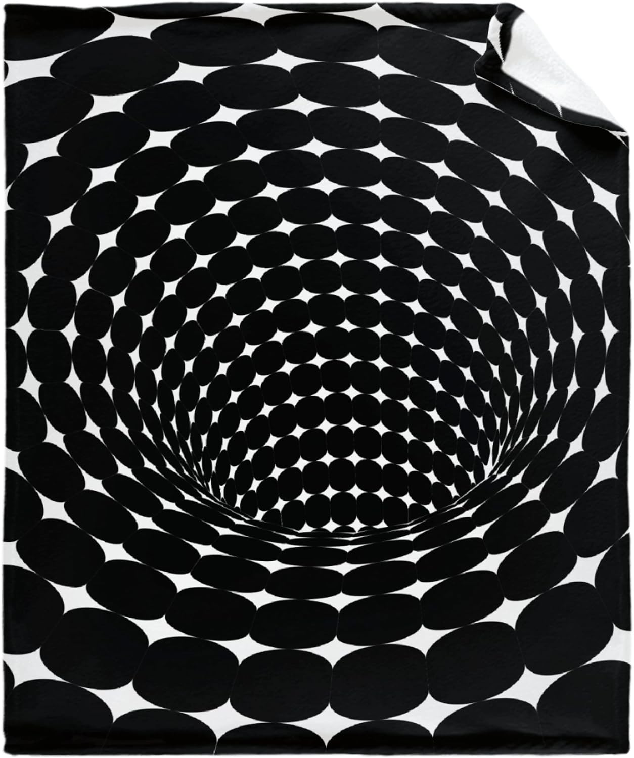 Manta ligera de franela con patrón de ilusión de vórtice impreso en 3D (2)