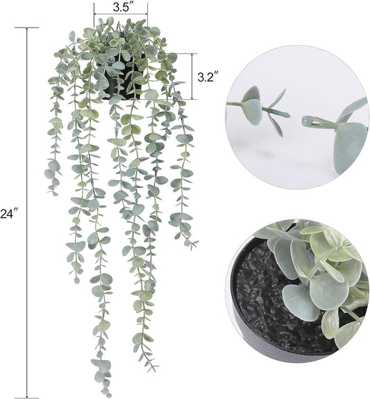 1 x plantas colgantes artificiales de eucalipto artificial planta colgante para - VIRTUAL MUEBLES
