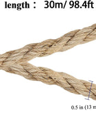 MAAIGU Cuerda de sisal de 12 pulgada, cuerda de sisal trenzada de 100 pies para