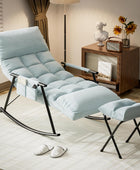Mecedora con reposapiés, tela resistente al agua, silla reclinable plegable con