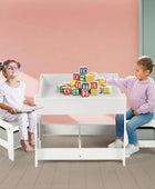 Juego de mesa y 2 sillas de madera para niños, mesa de actividades 3 en 1 con