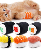 Paquete de 6 juguetes de sushi para gatos con hierba gatera, almohada de rollo