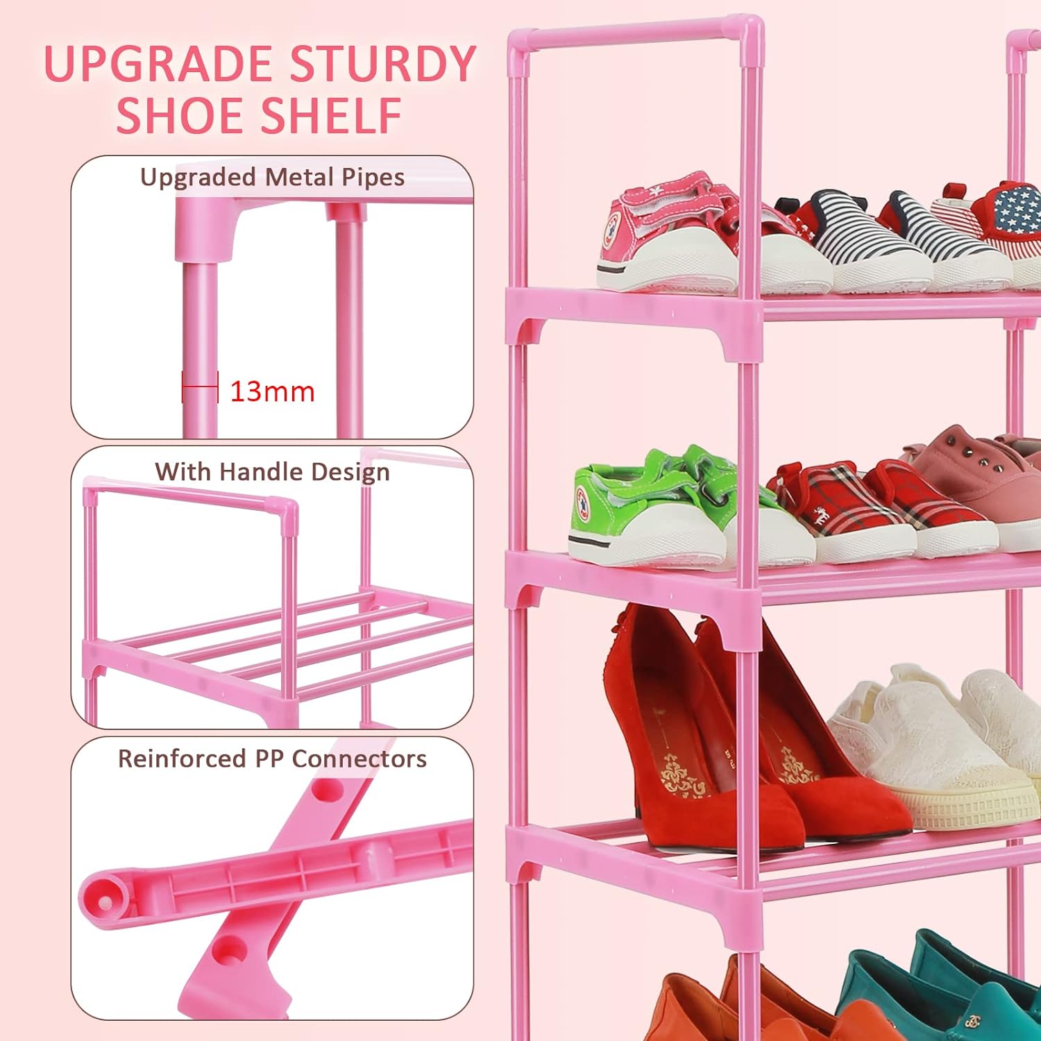 Organizador de zapatos pequeños de 5 niveles para niños, estante de zapatos
