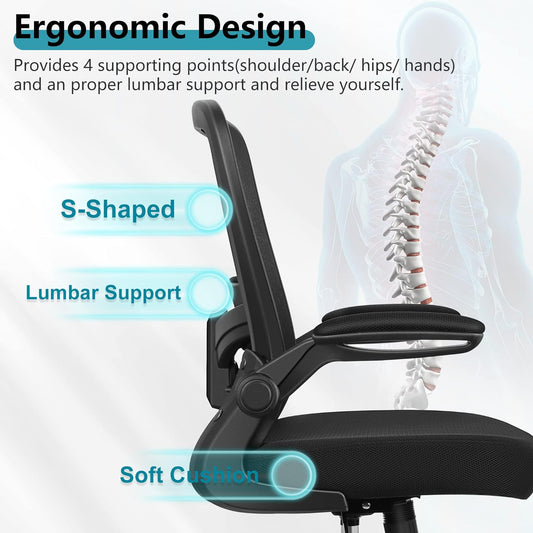 Silla de oficina ergonómica para escritorio, silla de malla transpirable con