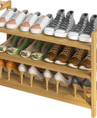 Zapatero de bambú de 3 niveles organizador de almacenamiento de zapatos estante