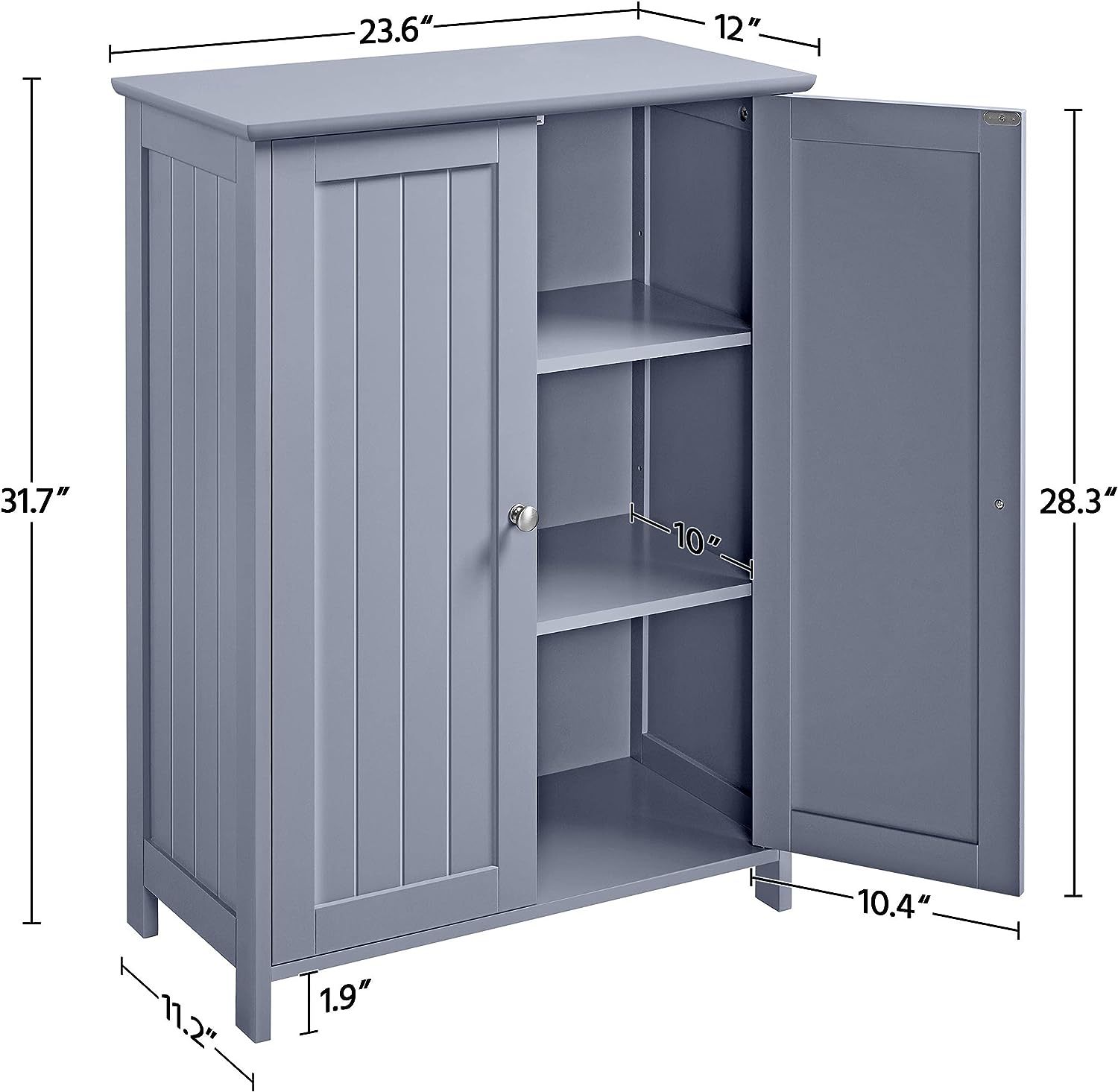 Tiptiper Armario alto de almacenamiento para baño, armario grande con 2  compartimentos abiertos y 2 armarios con puertas, gabinete de torre de lino