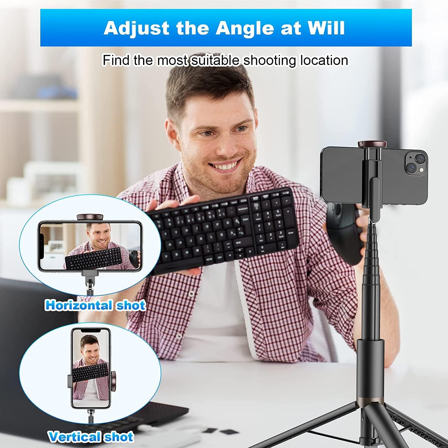 Trípode para selfie para teléfono celular de 60 pulgadas, soporte de t -  Default Title - VIRTUAL MUEBLES