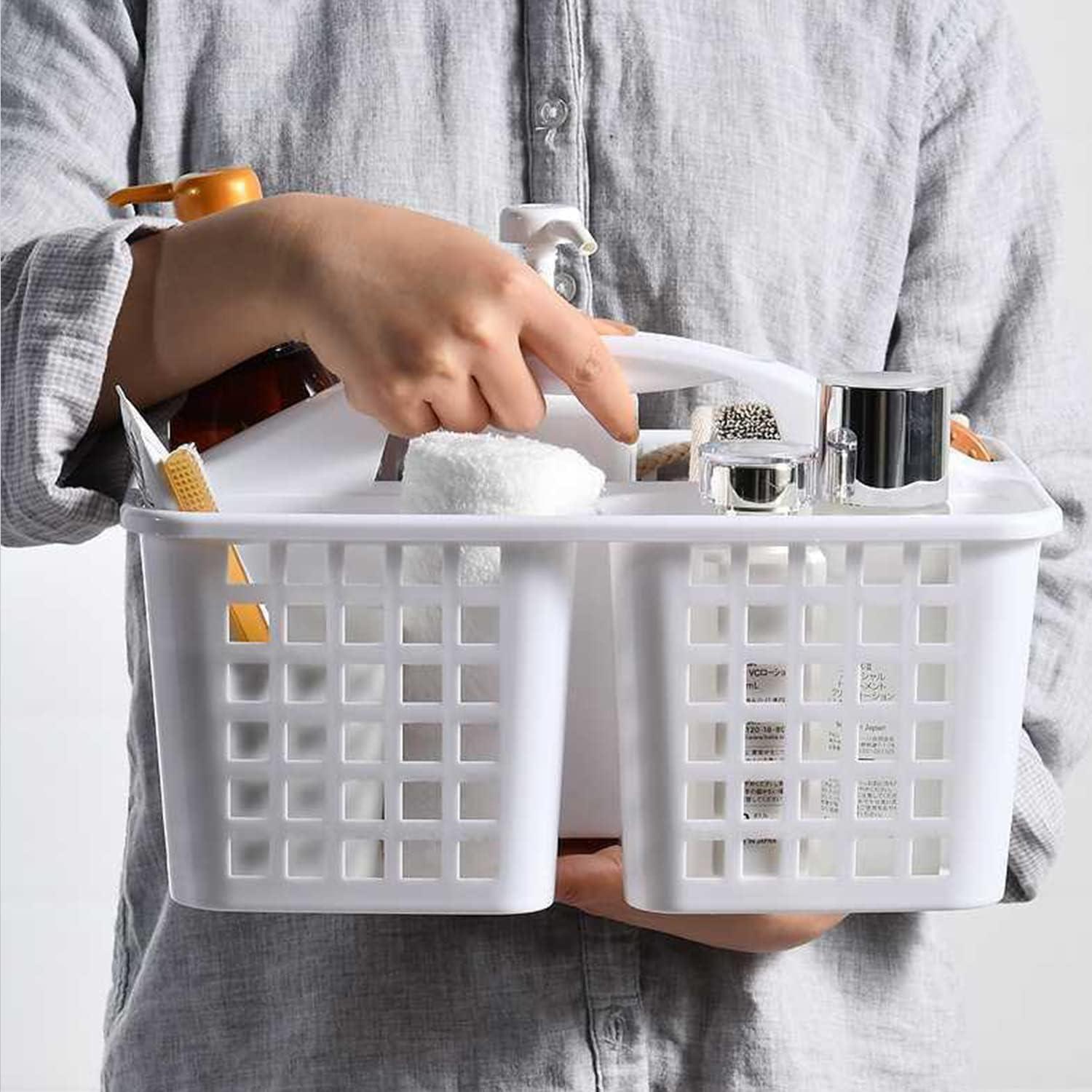Zerodeko 3 cestas de ducha colgantes de plástico, organizador de ducha  impermeable con ganchos, cestas de almacenamiento para colgar artículos de