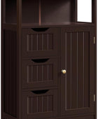 Armario de suelo de baño de madera con 3 cajones y 1 armario, organizador de
