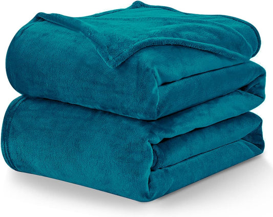 Manta de forro polar para sofá, color verde azulado, 10.58 ozm, suave, ligera,