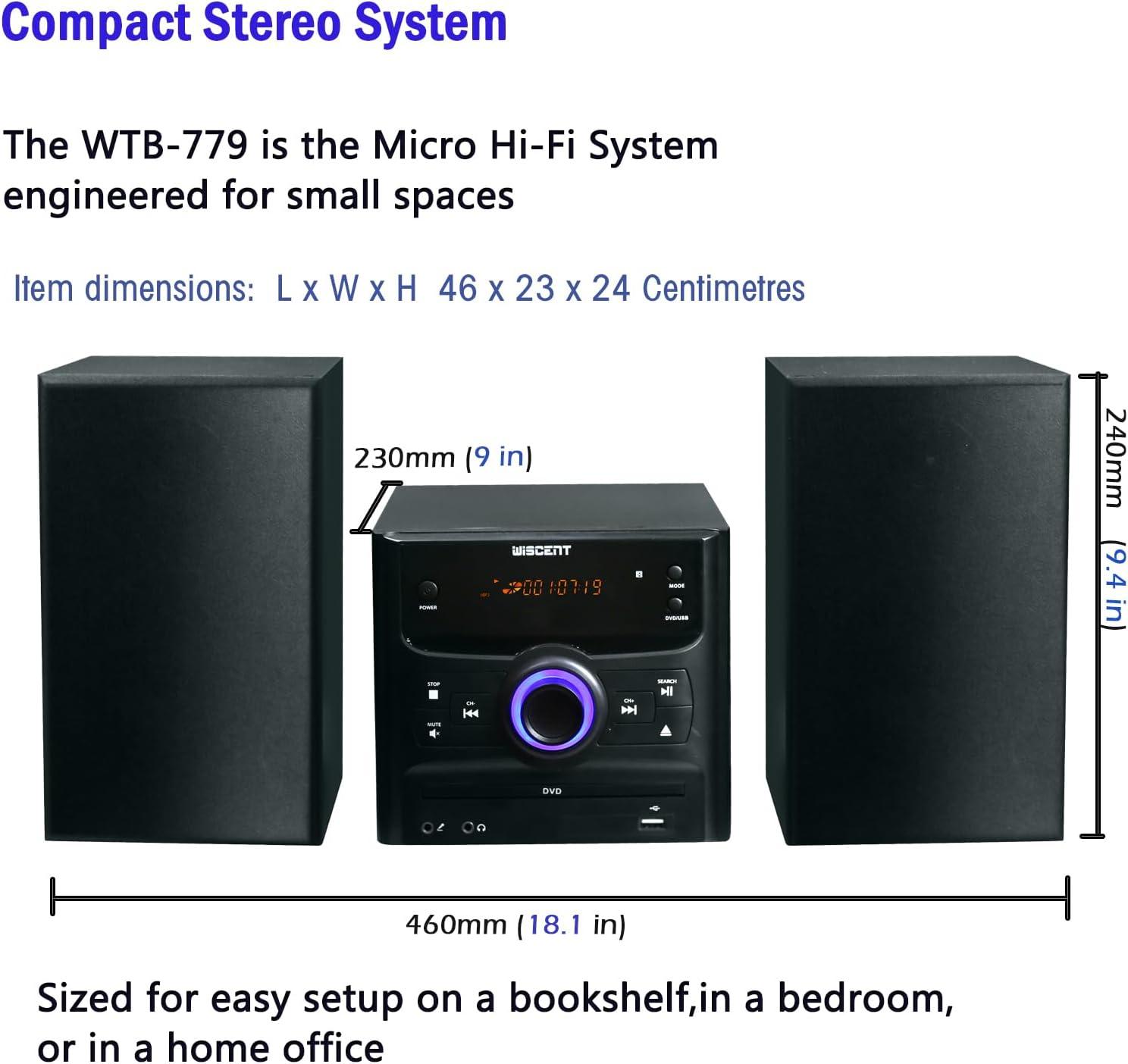 Reproductor de CD con altavoces Bluetooth para sistema estéreo domésti -  VIRTUAL MUEBLES