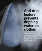 Plancha de vapor y vaporizador vertical para ropa con suela Durathon resistente