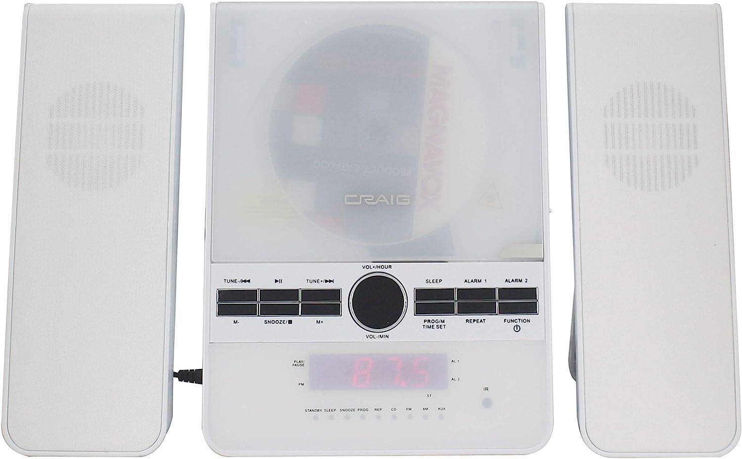 CM427BT-WH Sistema de estante estéreo de CD vertical de 3 piezas con radio - VIRTUAL MUEBLES
