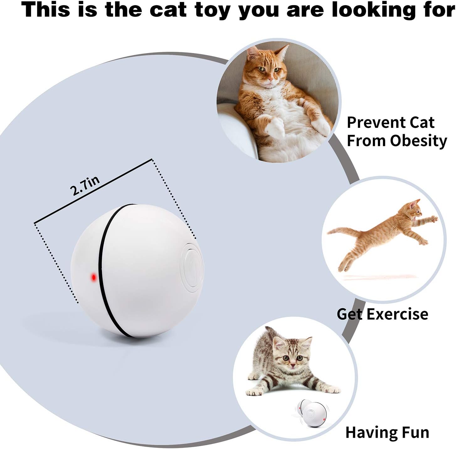 Juguete interactivo inteligente para gatos, versión más reciente de bola