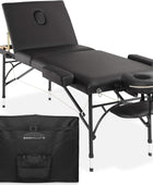 Mesa de masaje profesional portátil ligera de tres pliegues con patas de