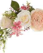 Guirnalda de flores de peonía artificial, 25 pulgadas con peonía champán, rosa - VIRTUAL MUEBLES