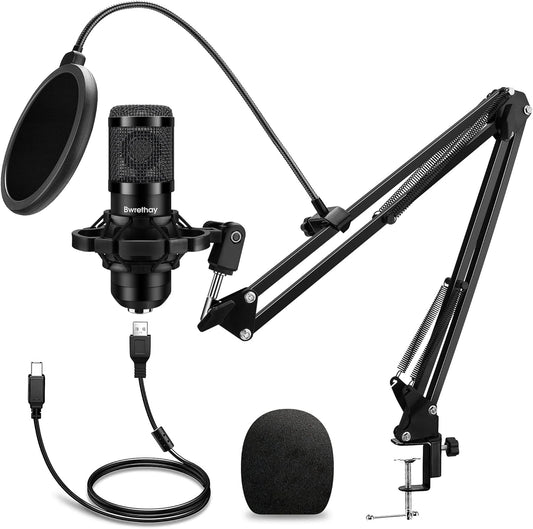 Micrófono USB, micrófono profesional de 192 kHz24 bits Plug & Play, micrófono
