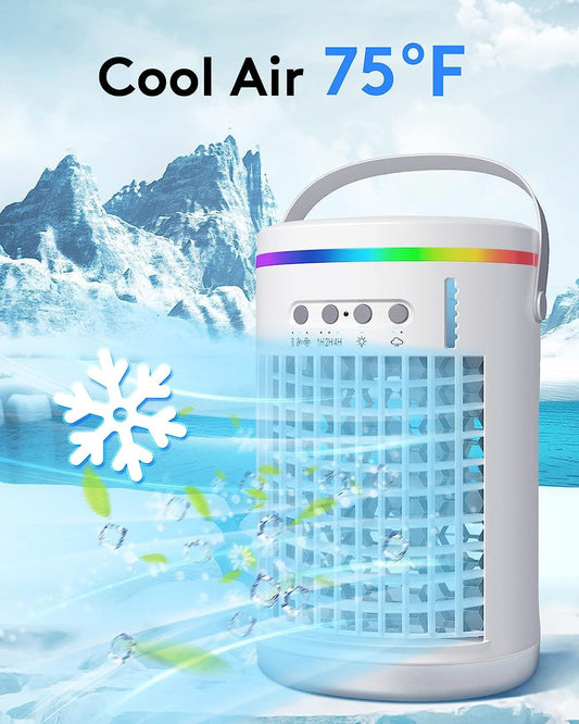 Wavego Ventilador portátil de aire acondicionado, 47.3fl oz eficaz evaporativo - VIRTUAL MUEBLES