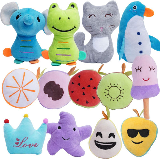HDMOTU Paquete de 26 juguetes chirriantes multicolor para perros pequeños a