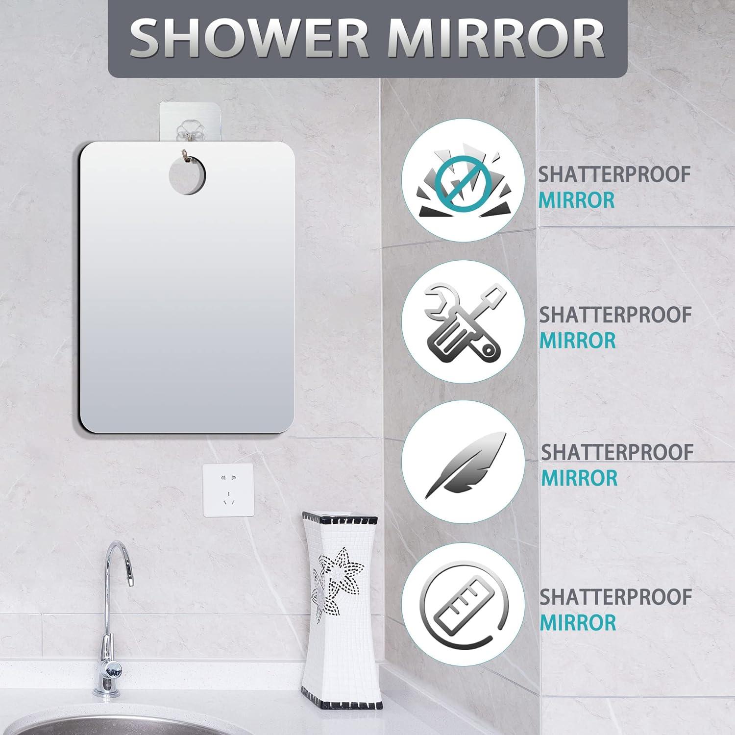 Espejo de ducha sin niebla para afeitar, espejo pequeño de 6 x 4 pulga -  VIRTUAL MUEBLES