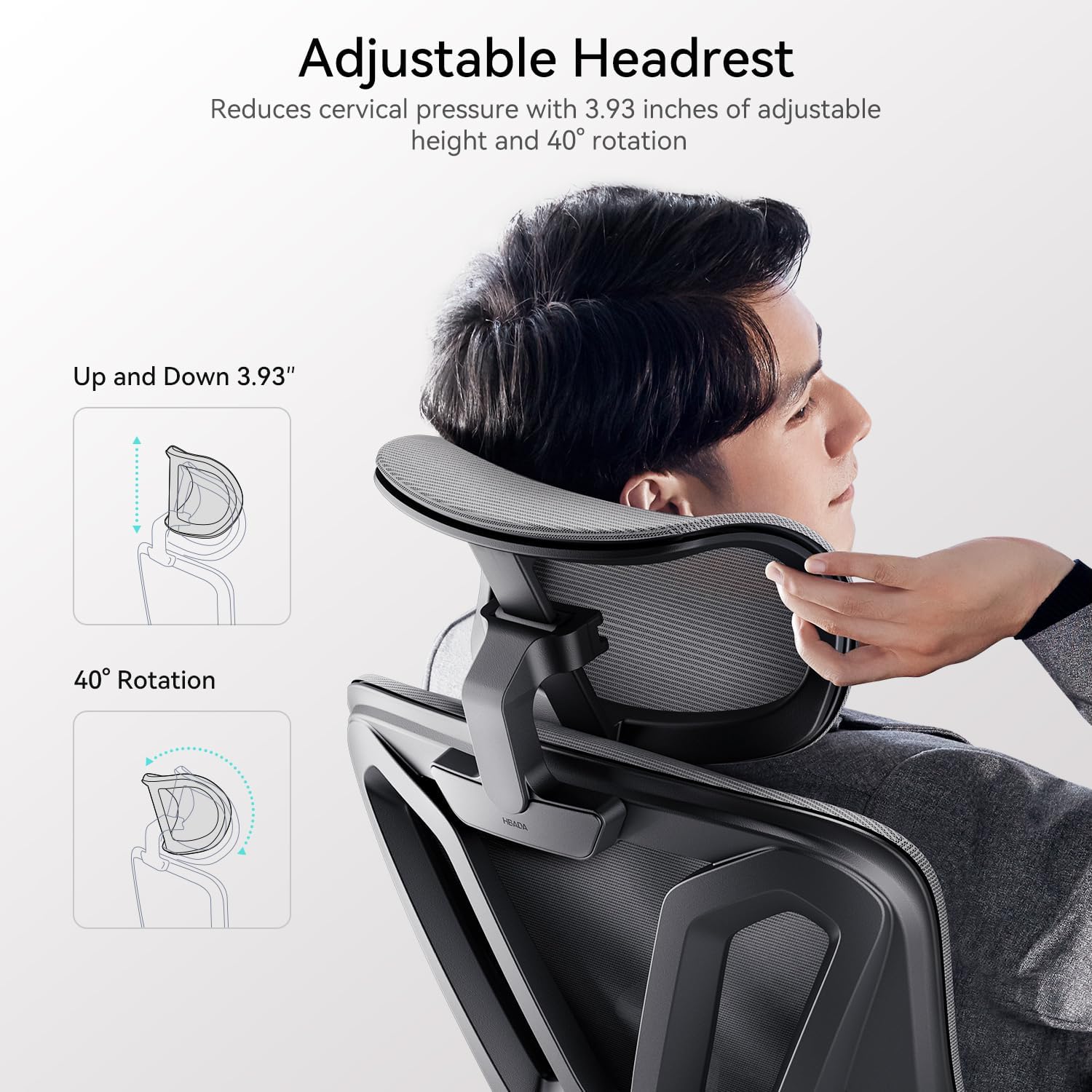 Silla de oficina ergonómica, silla de escritorio con soporte lumbar ajustable y