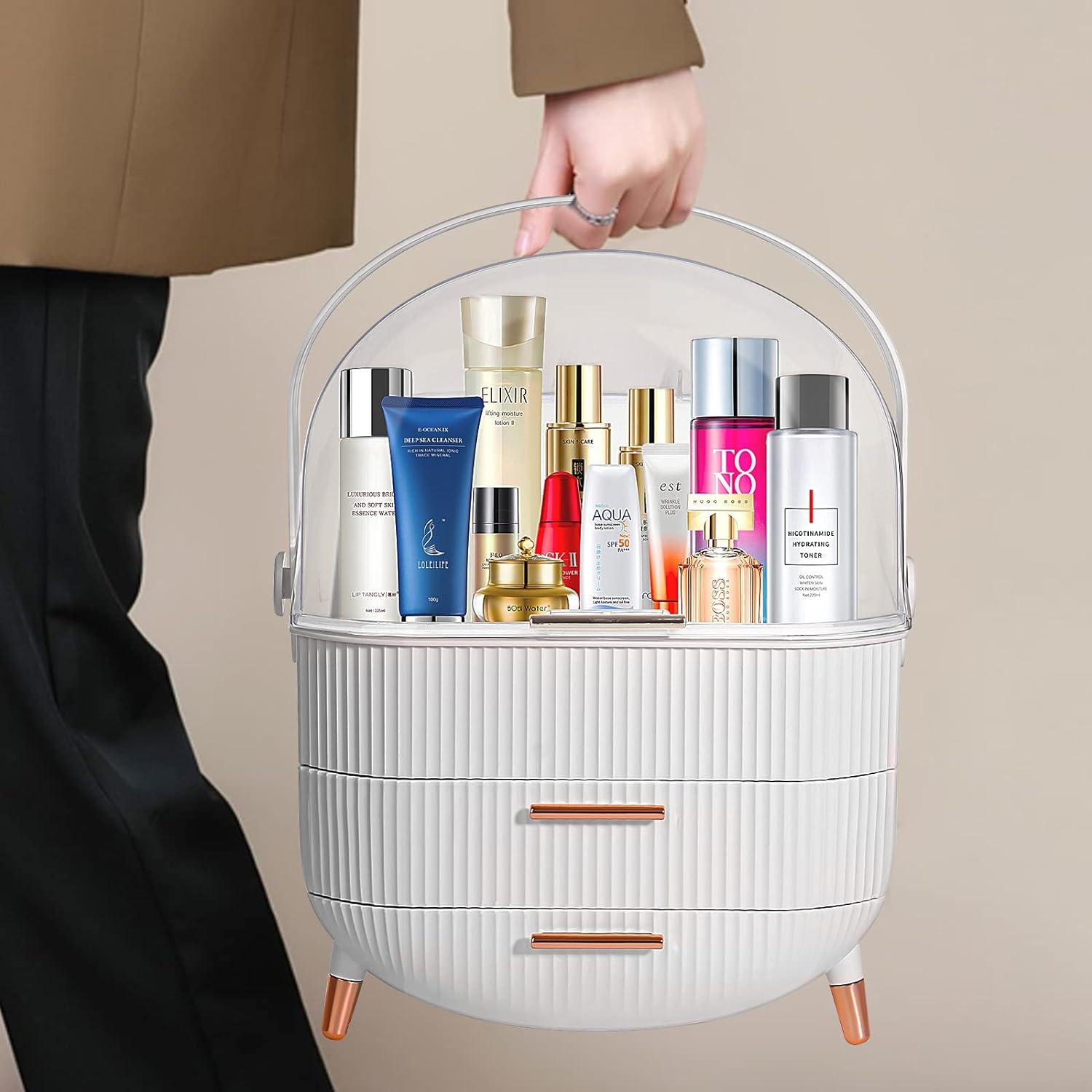 MASSY Egg Shape(Oval) Makeup Storage Box, Countertop Portable Vanity C -  VIRTUAL MUEBLES