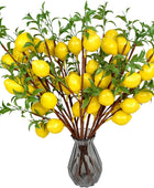 6 piezas de limones falsos, ramas de limón artificial amarillo para cocina, - VIRTUAL MUEBLES
