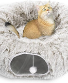 AUOON Cama de túnel para gatos con alfombrilla central, juguetes de tubo