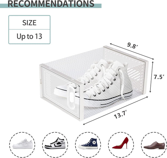Hrrsaki Paquete de 12 cajas de almacenamiento de zapatos XXL, cajas de zapatos