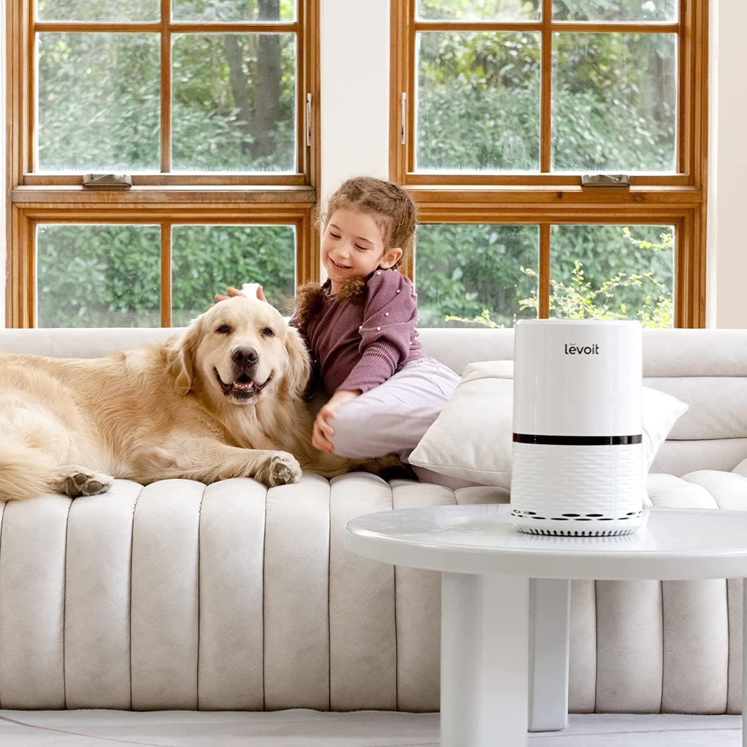  Purificador de aire para dormitorio del hogar, filtro HEPA H13  con filtración de 3 etapas, control de velocidad, modo de sueño, elimina el  99.97% de polvo, humo, polen, caspa de mascotas 