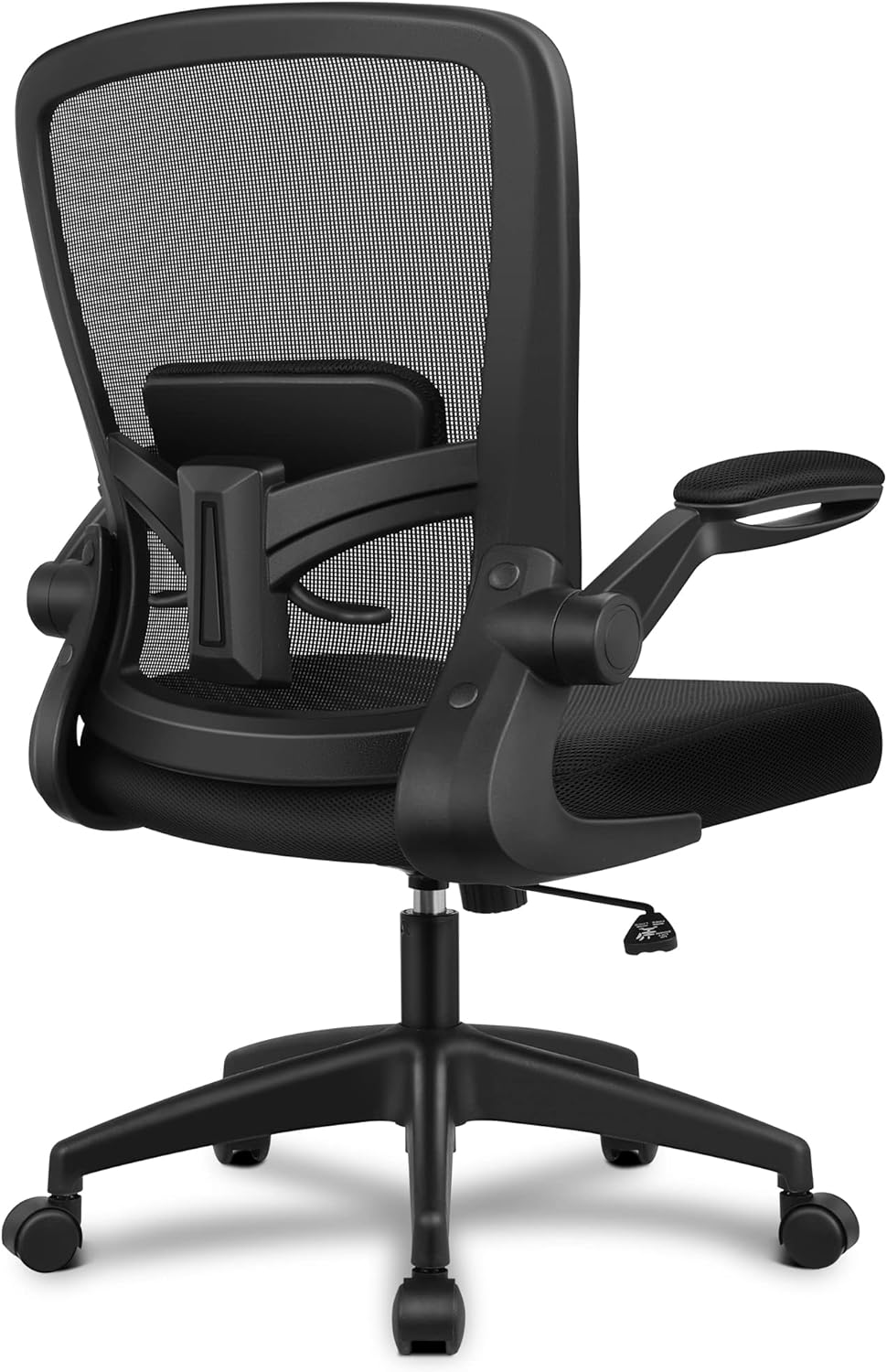 IPKIG Silla de oficina con respaldo plegable, sillas de  escritorio de oficina en casa con ruedas y brazos abatibles, silla de malla  transpirable, respaldo medio, silla de computadora giratoria para 