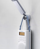 Radio de ducha impermeable H205 AMFM para alerta meteorológica, color blanco