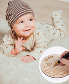 AIEX Cartel de anuncio de madera para bebé, letrero redondo de 5.9 pulgadas, - VIRTUAL MUEBLES