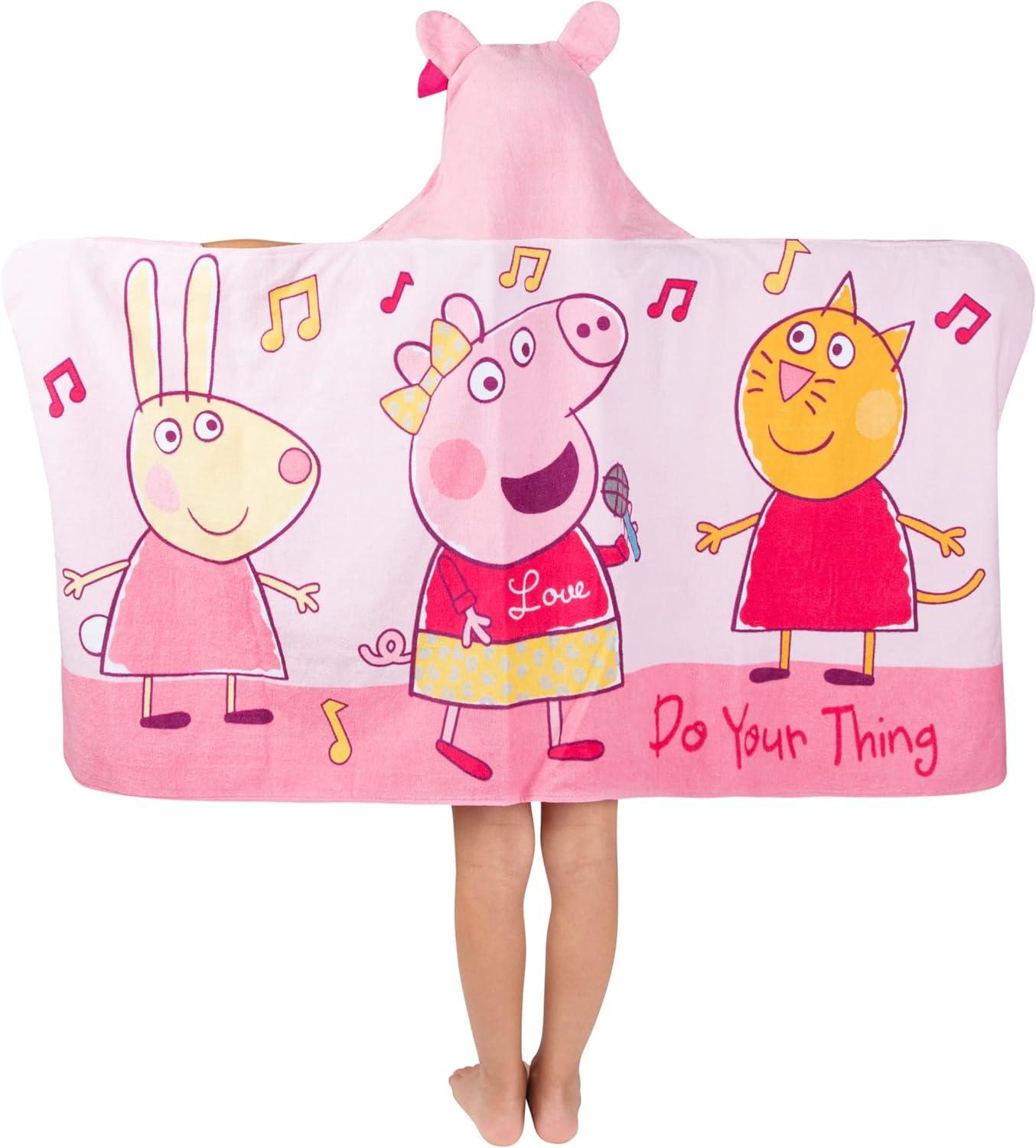 Peppa Pig Toalla de toalla de algodón suave con capucha para niños para - VIRTUAL MUEBLES