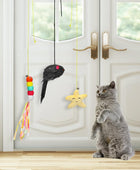 Juguete para gatos con puerta colgante, 6 piezas interactivas para gatos,
