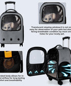Transportador rodante para mascotas con ruedas, mochila transportadora para