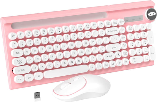 Combo de teclado y mouse inalámbricos estilo máquina de escribir, bonito