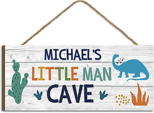 Letrero personalizado de dinosaurio para puerta de cueva para niños, - VIRTUAL MUEBLES
