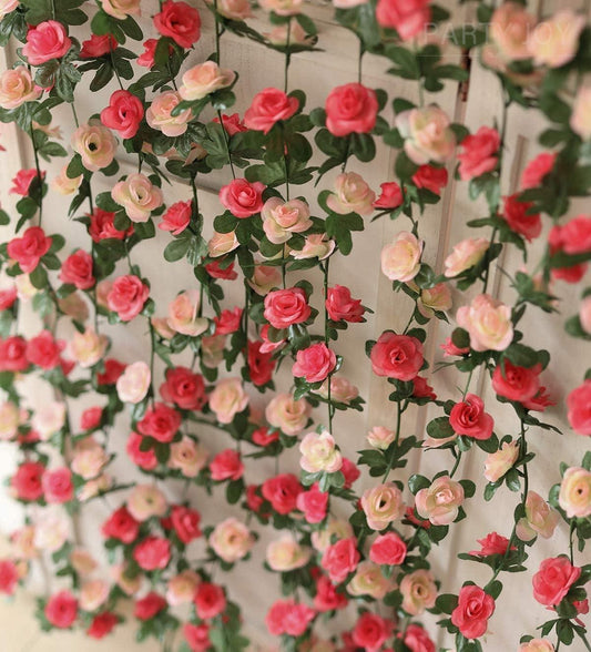 Guirnalda de flores de 65.6 pies, guirnalda de hiedra de rosas falsas para - VIRTUAL MUEBLES