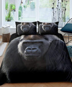 Juego de ropa de cama con diseño de chimpancé, funda de edredón de mono y mono