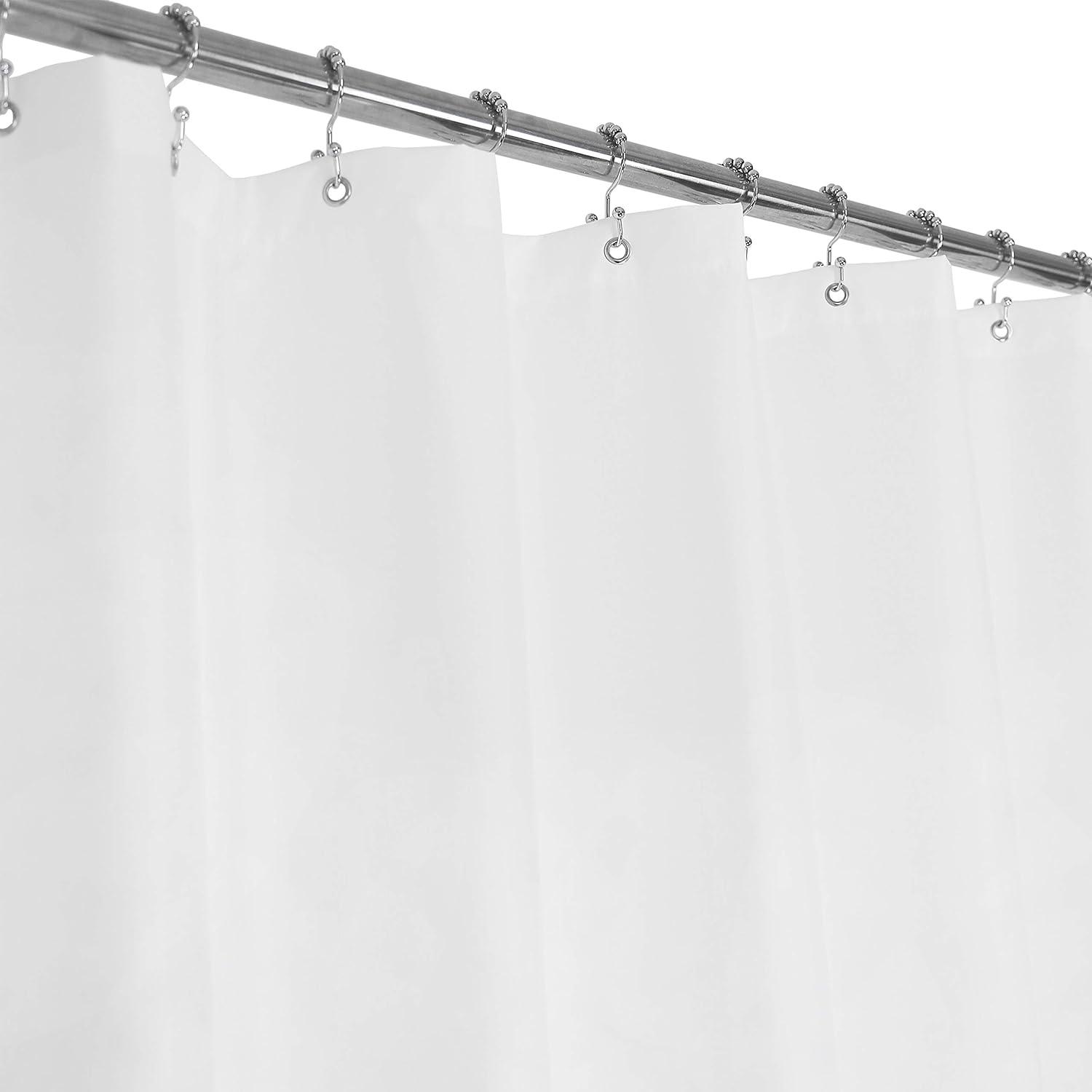  N&Y HOME Cortina de ducha de hotel de nailon, lavable a  máquina, resistente al agua, blanco, 72 x 72 pulgadas : Hogar y Cocina
