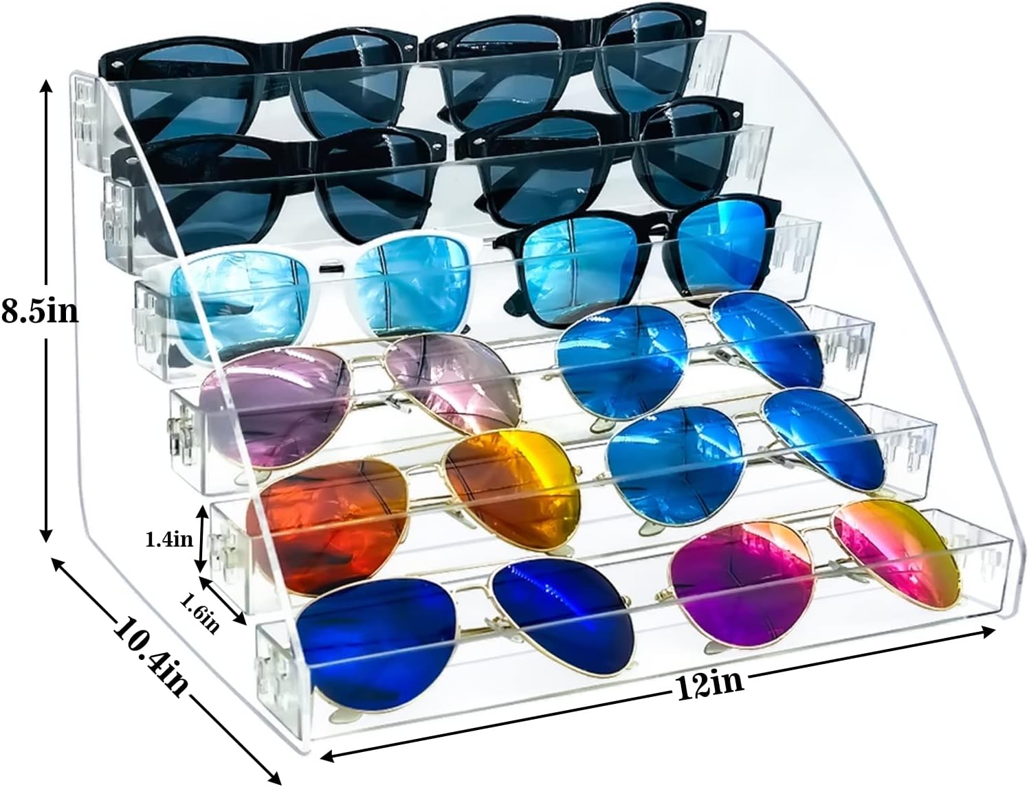 MineSign Organizador de lentes de sol, vitrina transparente para gafas -  VIRTUAL MUEBLES