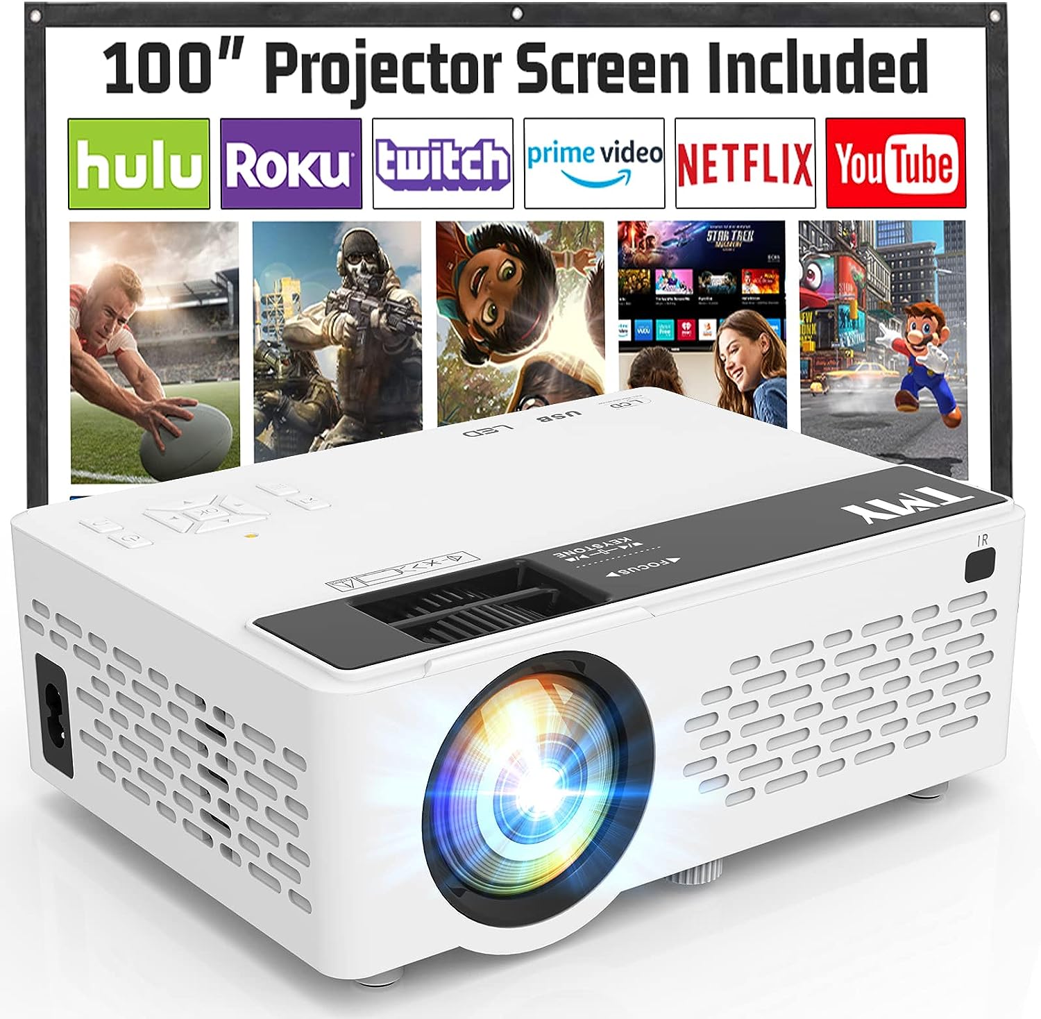 Mini proyector, proyector de video Full HD 1080P, proyector portátil p -  VIRTUAL MUEBLES