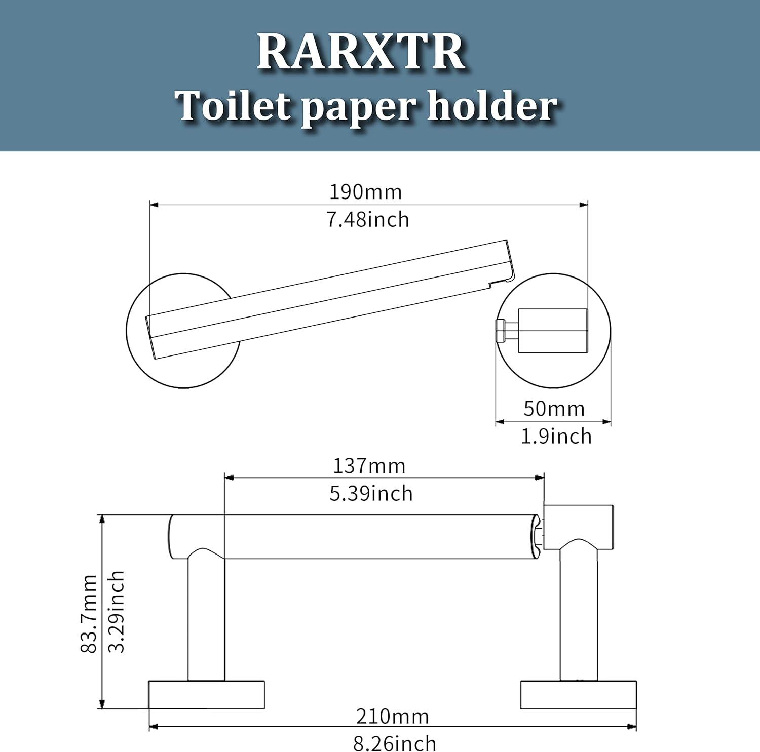 RARXTR Soporte de papel higiénico negro mate SUS304 de acero inoxidable con - VIRTUAL MUEBLES